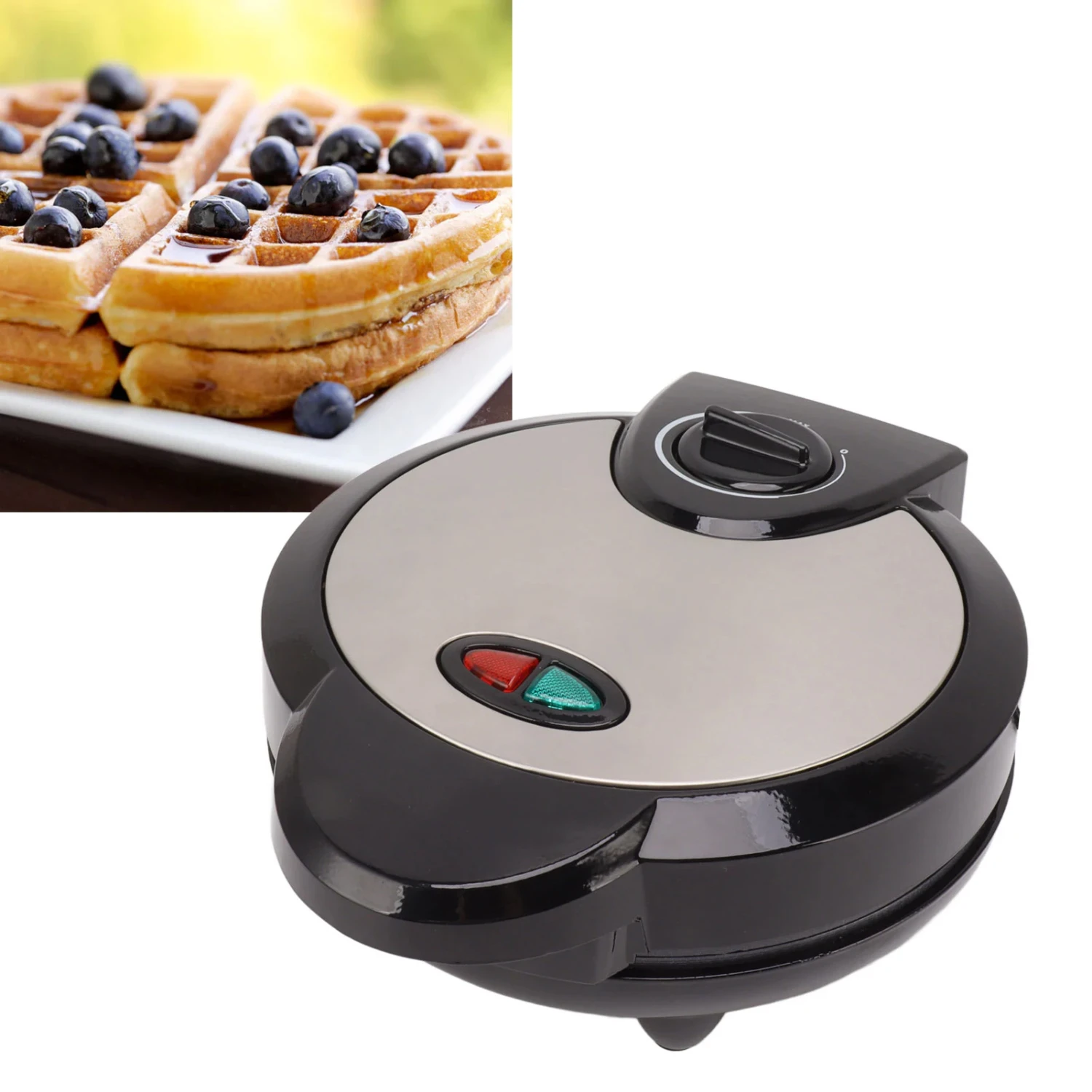 1200W  Waffle Maker Double Side Flip Cooking Plate Adjustable Temp Non Stick Baking Pan EU Plug 220V