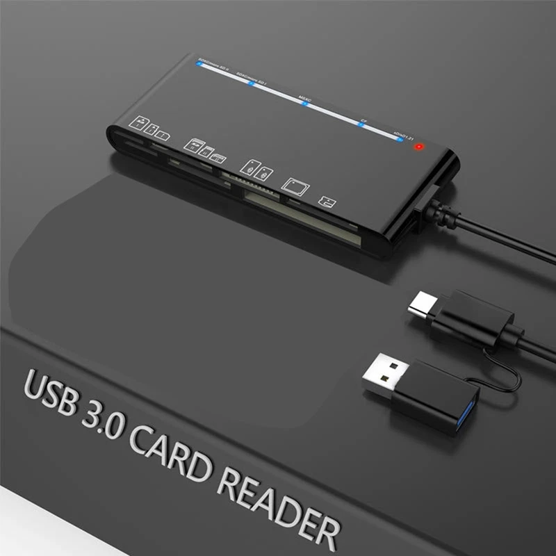 ملحقات الكمبيوتر المحمول USB 3.0 قارئ بطاقات متعدد الوظائف /XD/MS/SD/TF بطاقة 7 في 1. قارئ بطاقة USB-A23U