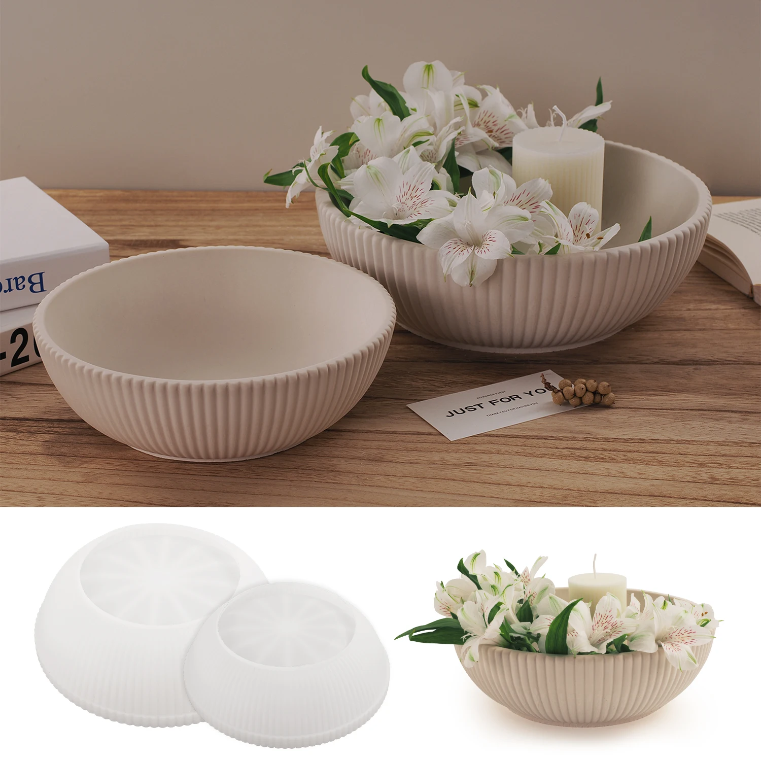 

Чаша большой емкости, свеча, сосуд, бетонная форма, уличные кашпо, лоток для хранения, силиконовая форма, полосатые цементные горшки, форма для литья