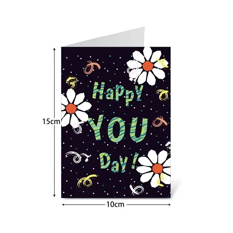 12pcs/set Happy Birthday Cards Greeting Card With Envelopes Creative Birthday Cards Set For Kids Adults Blessing Message Card