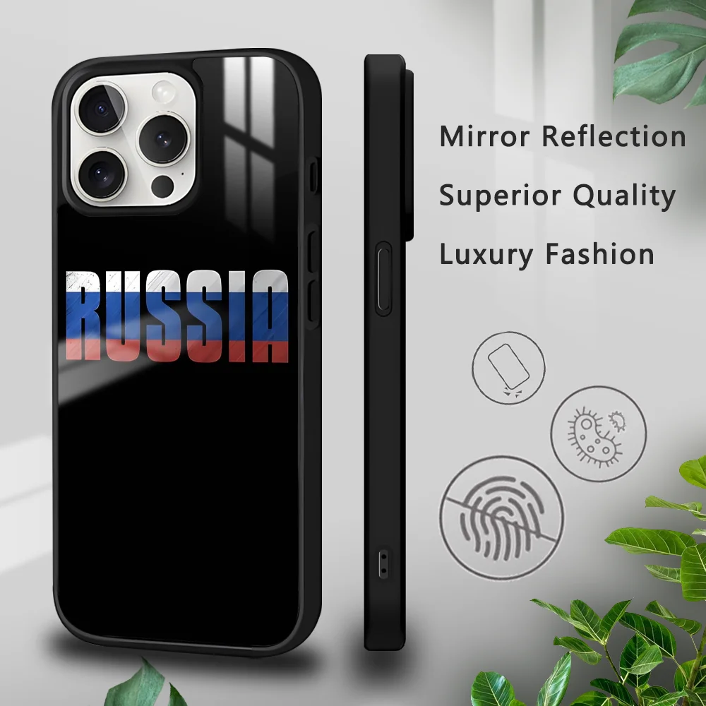 R-Russia flag Phone Case For iPhone 16 15 14 13 12 11 Pro Xs Max Mini Plus Celulares Hard Funda