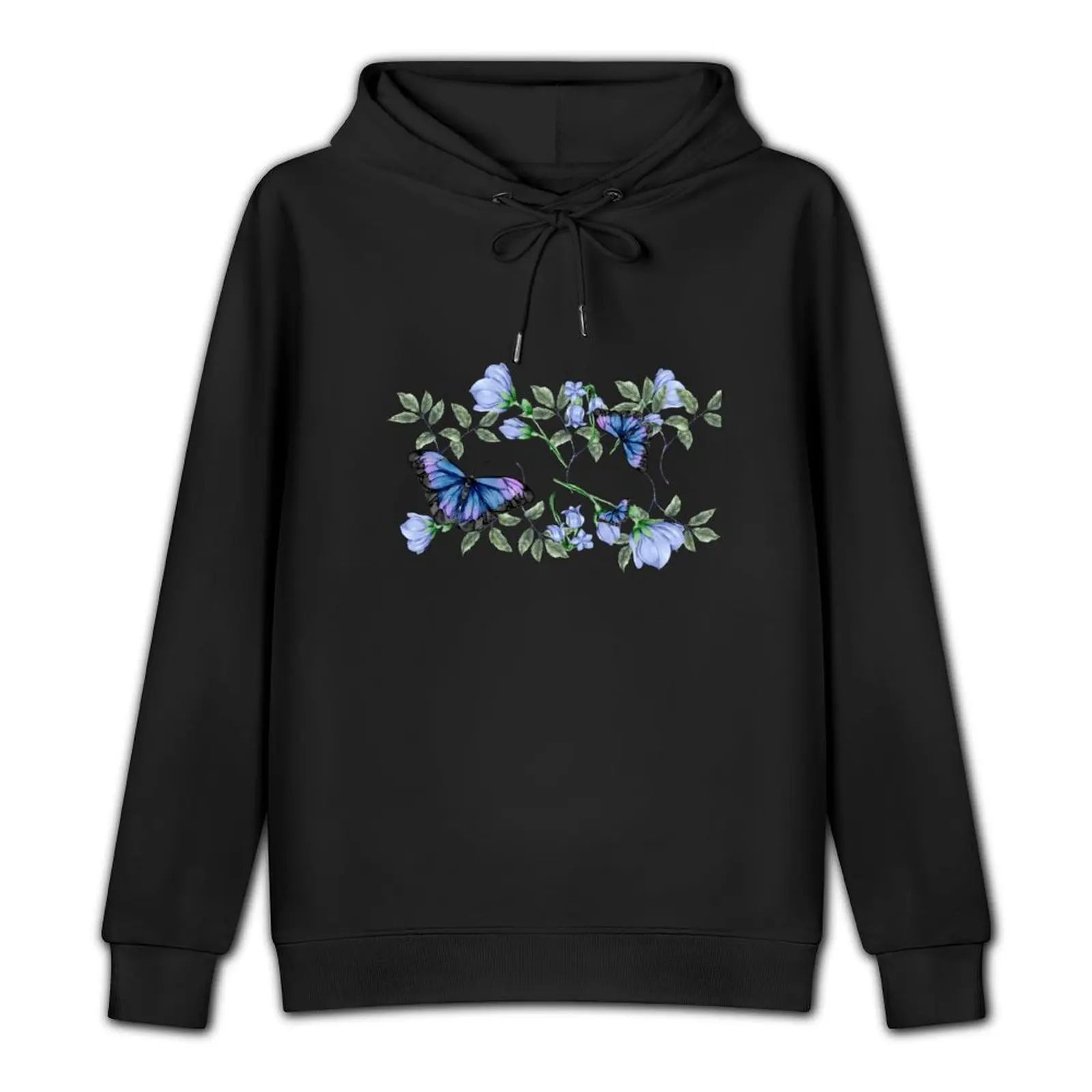 Violet Butterfly Watercolor Pullover Hoodie autumn aesthetic clothing mens designer clothes hoodie streetwear