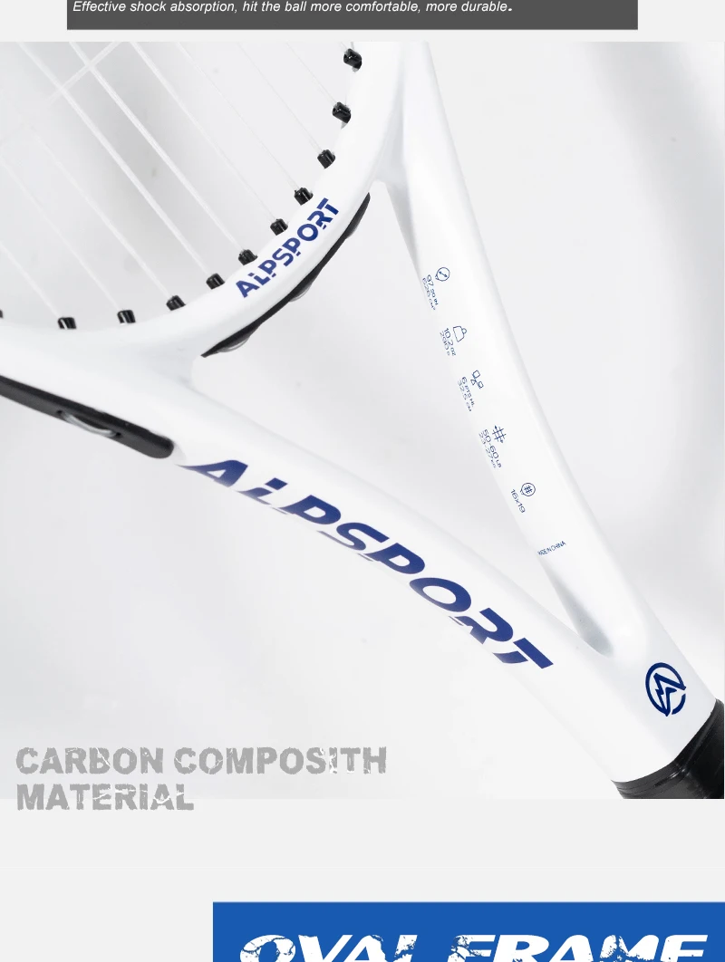 ALPSPORT T800 18K Professioneller Tennis-Schläger aus Carbonfaser – Leicht (280g) mit Tasche & Rutschfestem Gurt, Schneller Versand für Turniere – Detail 7