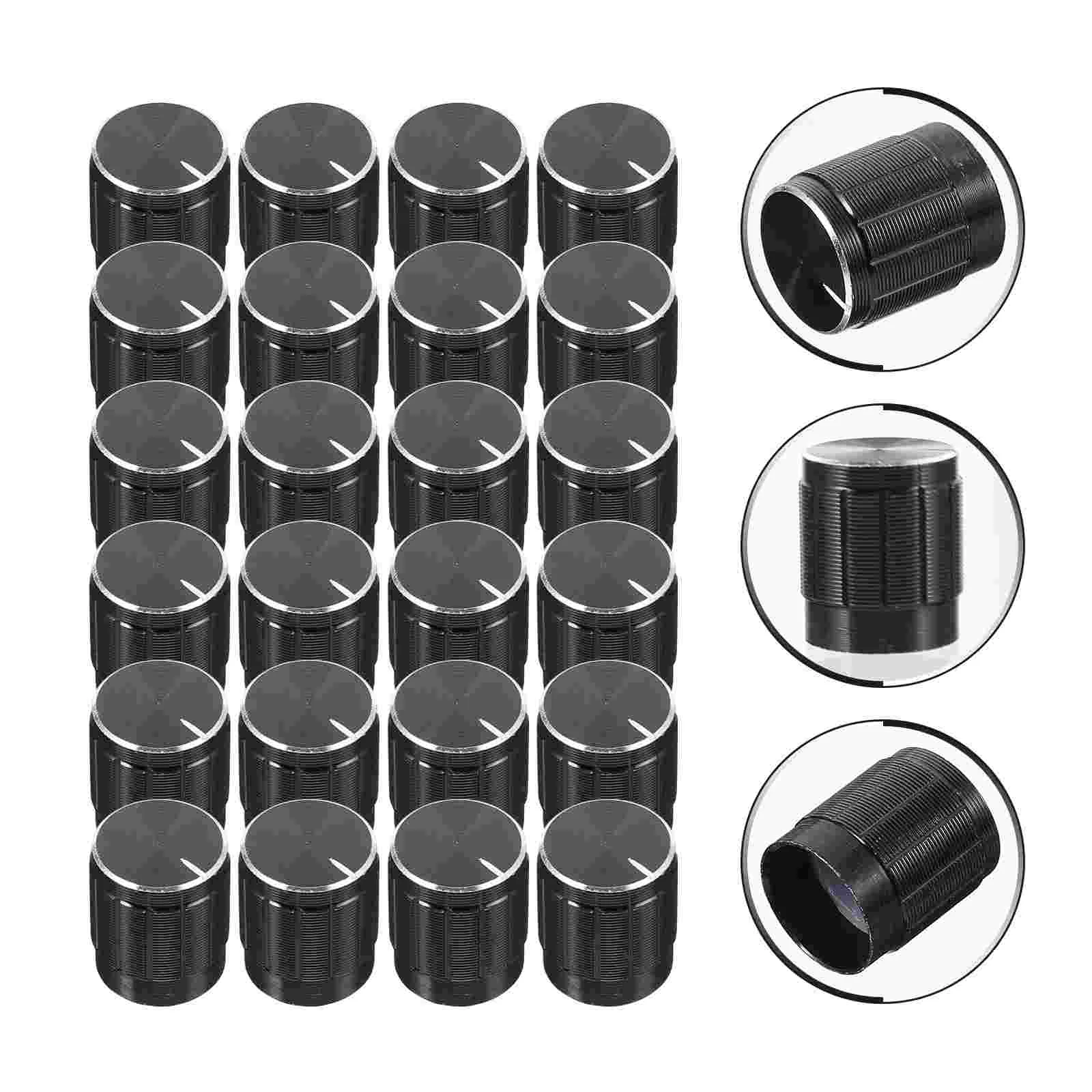 

24Pcs Potentiometer Knob Insert Shaft Potentiometer Volume Control Knobs (Black) Potentiometer Control Knobs