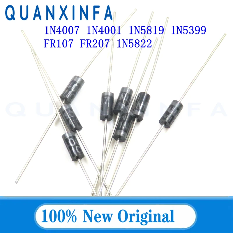 50-100PCS 1N4007 1N4001 1N5819 1N5399 FR107 FR207 DO41 IN4001 IN4007 IN5819 IN5399 diode