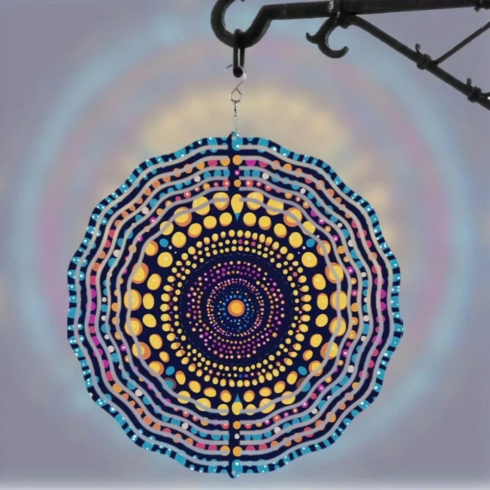 CIFBUY Wind Chimes 360 Rotating Garden Spinner Hanging Ornament Black and White Decor for Patio Yard Lawn Porch Balcony