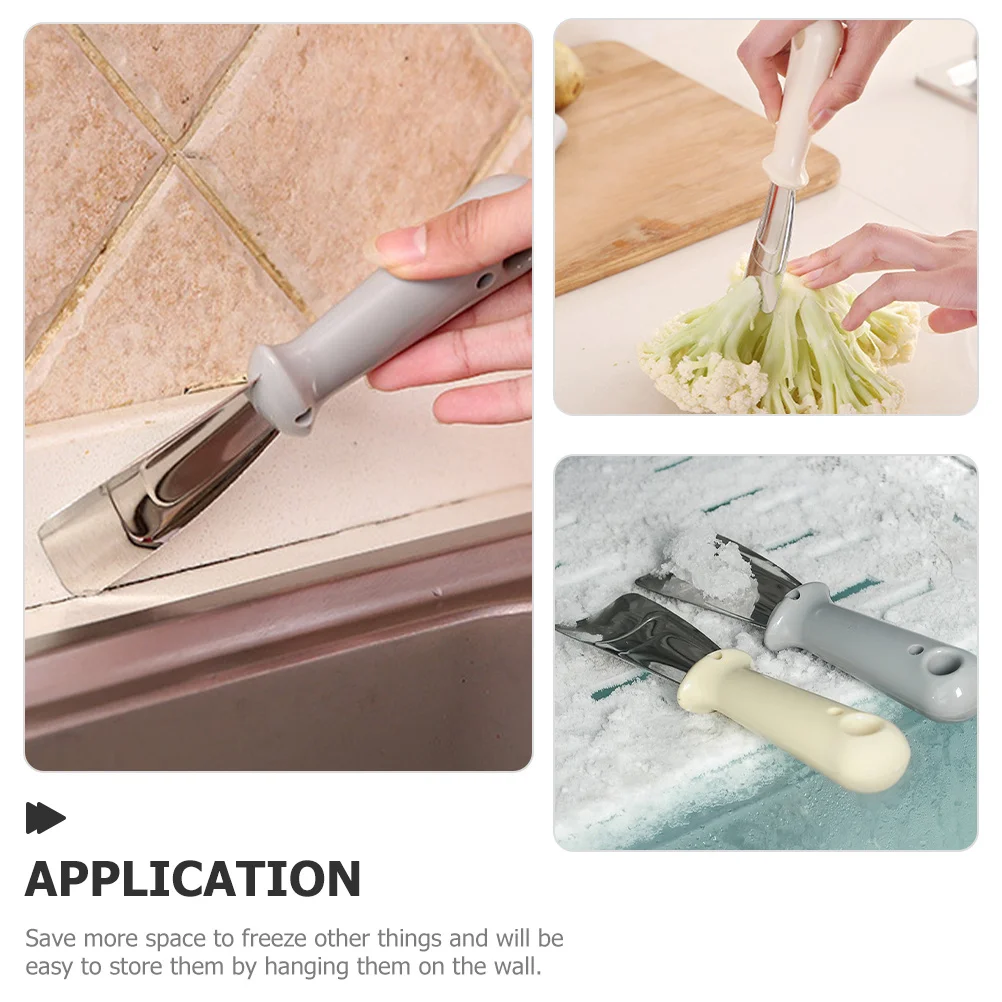 

2 шт., скребок для льда с морозильной камерой, лопата для льда из нержавеющей стали, многоцелевой кухонный инструмент для чистки, прочный инструмент для удаления мороза