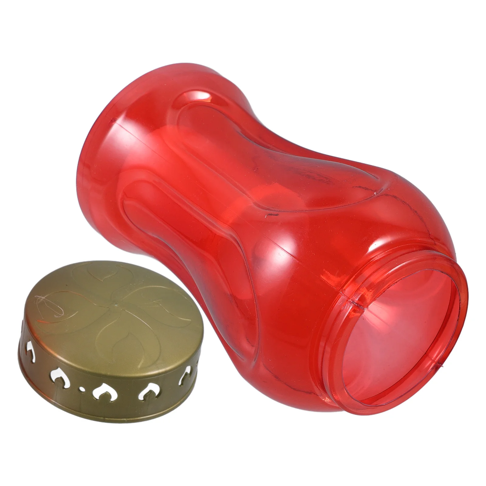 Rood elektronisch met kruis en Jezus motief voor buitenterras tuindecoratie bediend vlamloos votieflicht begraafplaats