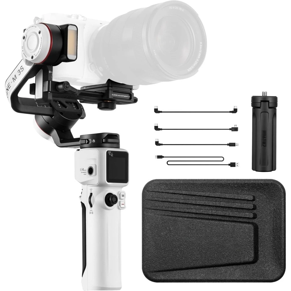 جودة عالية - مثبت Gimbal 3 محاور محمول الكل في تصميم واحد، شحن سريع. قم بتصوير أطول، وضوح مذهل لطلقتك