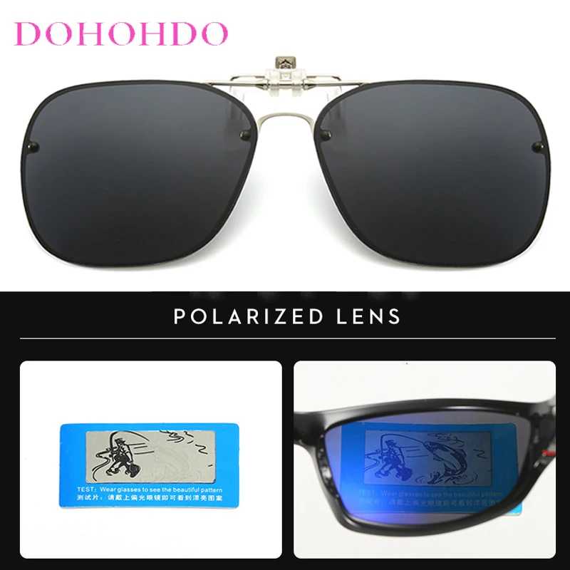 

Men Women Polarized Lenses Clip On Sunglasses Metal Frame Protective Glasses Night Vision Driver Anti-Glare Outdoor Shades UV400