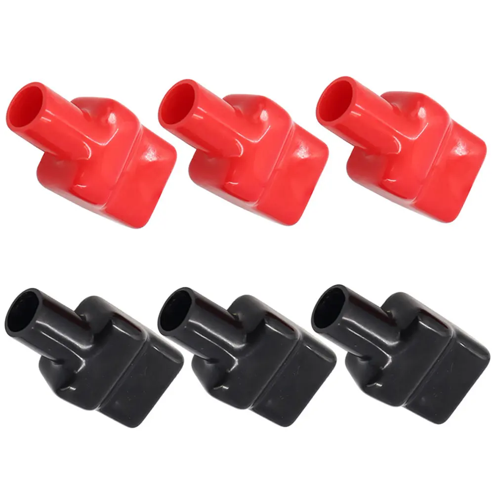 

3Pairs Terminal Protective Caps Rubber Covers Insulating Positive Negative Cable Terminal Covers Auto Marine