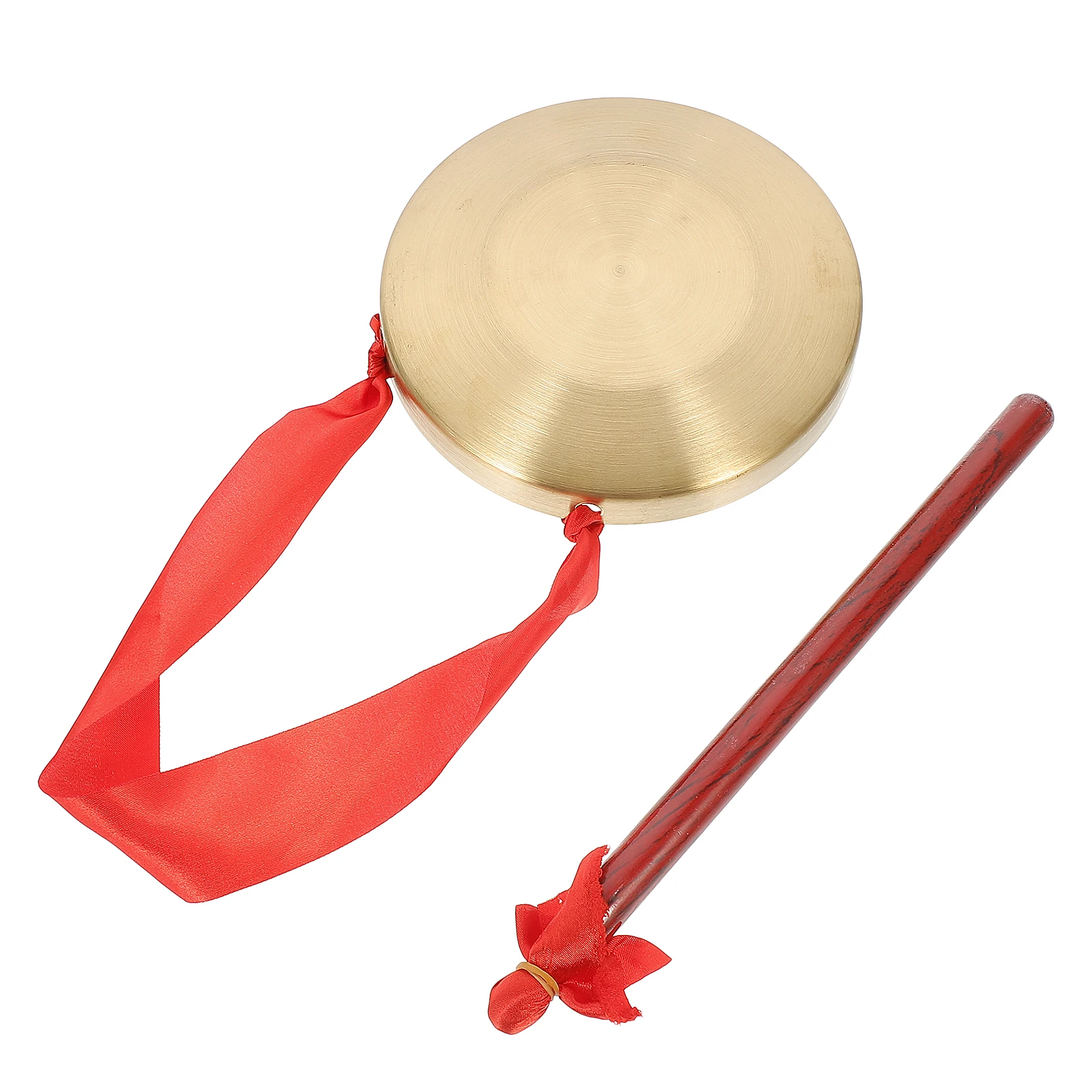 

1 Set Brass Hand Gong Durable Golden Percussion Instrument Opera Company Opening Clear Sound Music Training Creativity