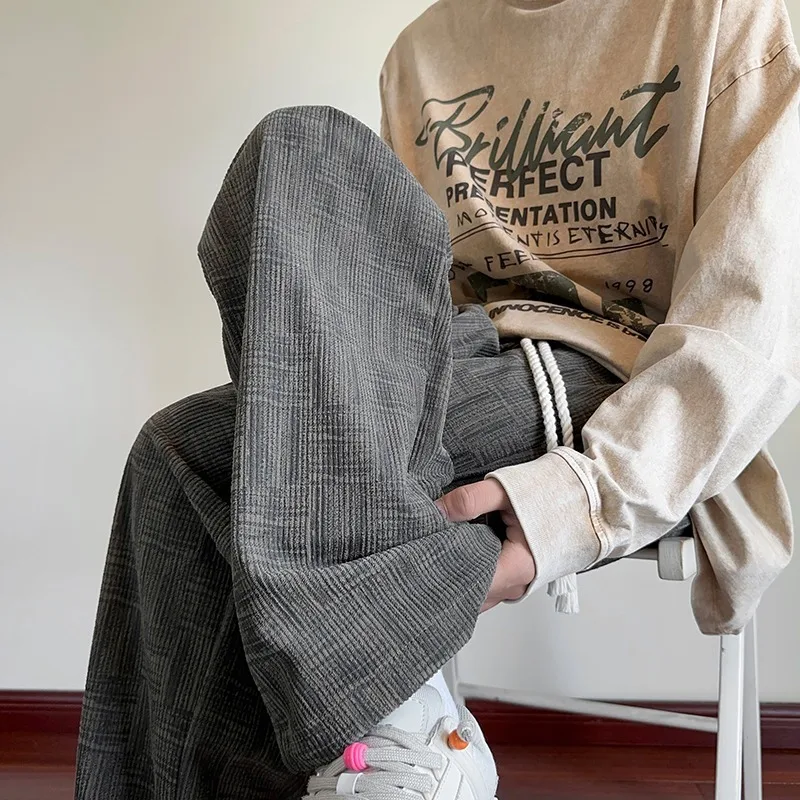 

Вельветовые брюки мужские повседневные американские брюки осень-зима Thiened длинные брюки свободного кроя со средней заниженной талией молодежный тренд