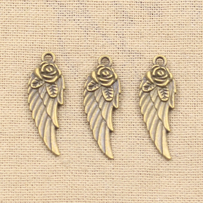 8pcs Charms Angel Wings 30x12mm Antique Making Pendant fit,Vintage Tibetan Bronze Silver color,DIY Handmade Jewelry