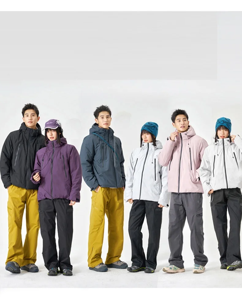 Veste thermique d'alpinisme pour hommes, coupe-vent, tissu imperméable, mode Hip Hop Design décontracté, surdimensionné, manteau d'extérieur, automne et hiver