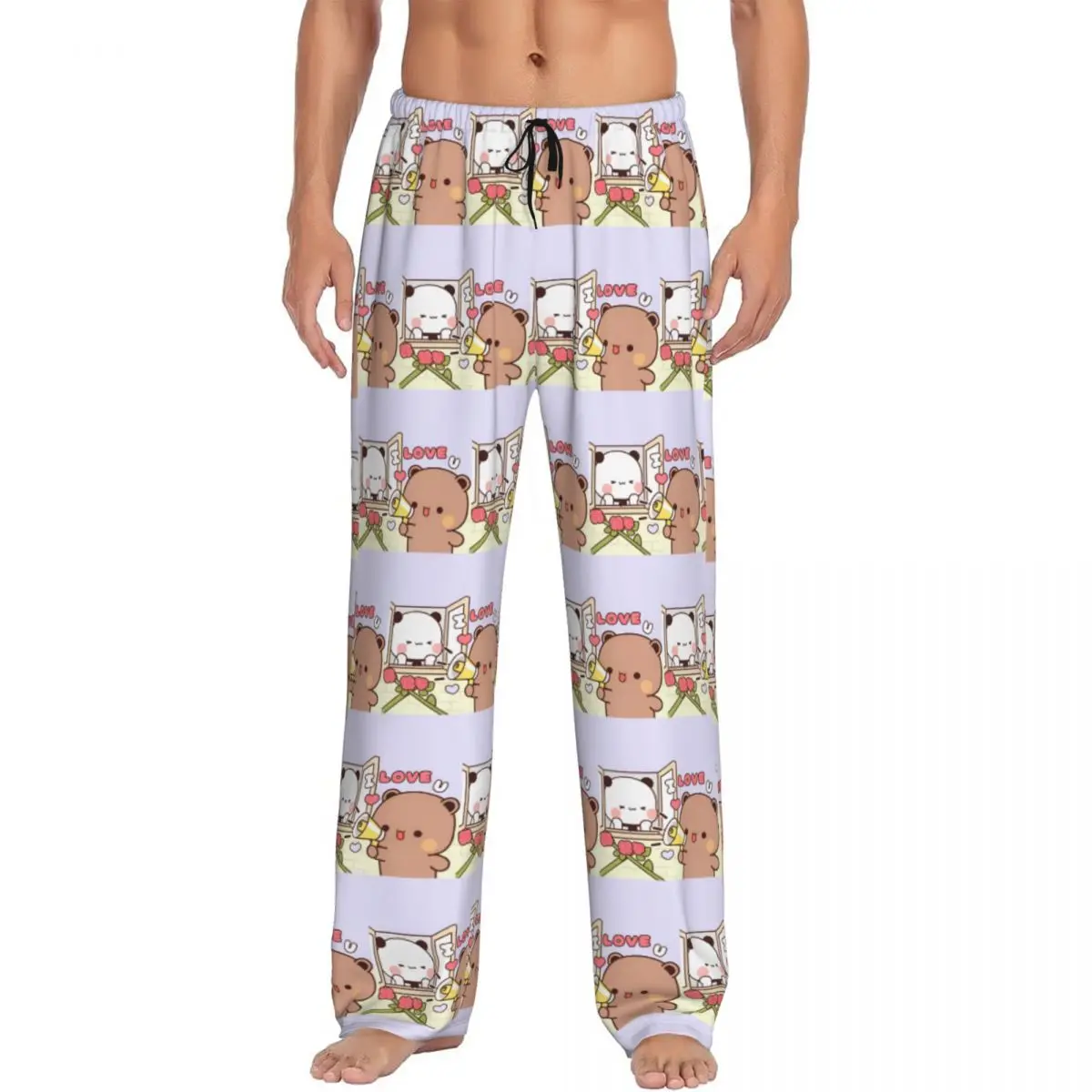 

Забавные пижамные штаны Bubu And Dudu на заказ, мужская одежда для сна, эластичные штаны для сна с карманами