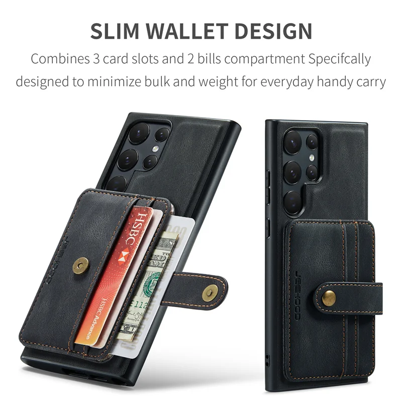 Magnetic Leather Phone Case for Samsung S21 S22 S24 Ultra S23 S22 S21 S20 Plus S20 FE For Galaxy S24 21 23 FE Wallet Card Cover