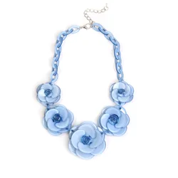 Acrylic necklace Boho style chain hot selling multi-color flower chain necklace chic hip hop trend personality accessories