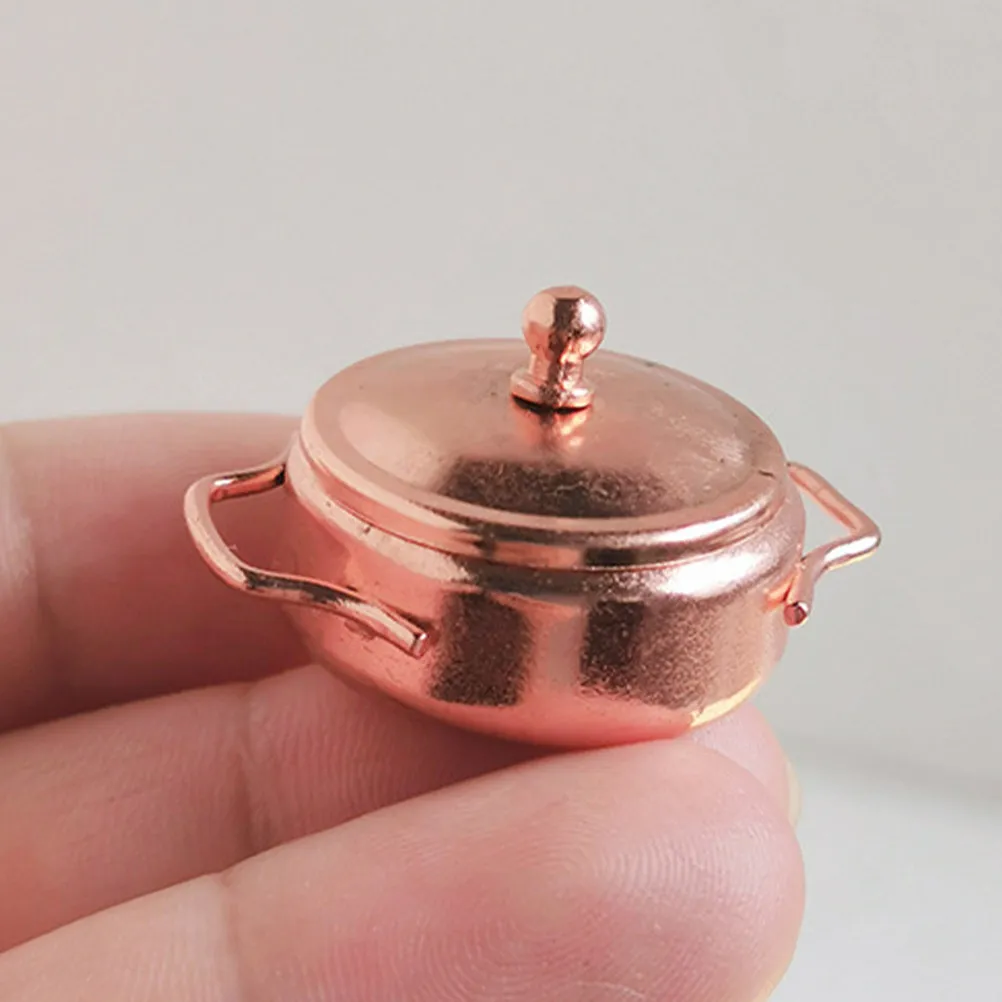 

3Pcs Mini Stew Pot Miniature Cookware Set Kitchen Home Decoration Children Educational Simulation Mini House Accessories