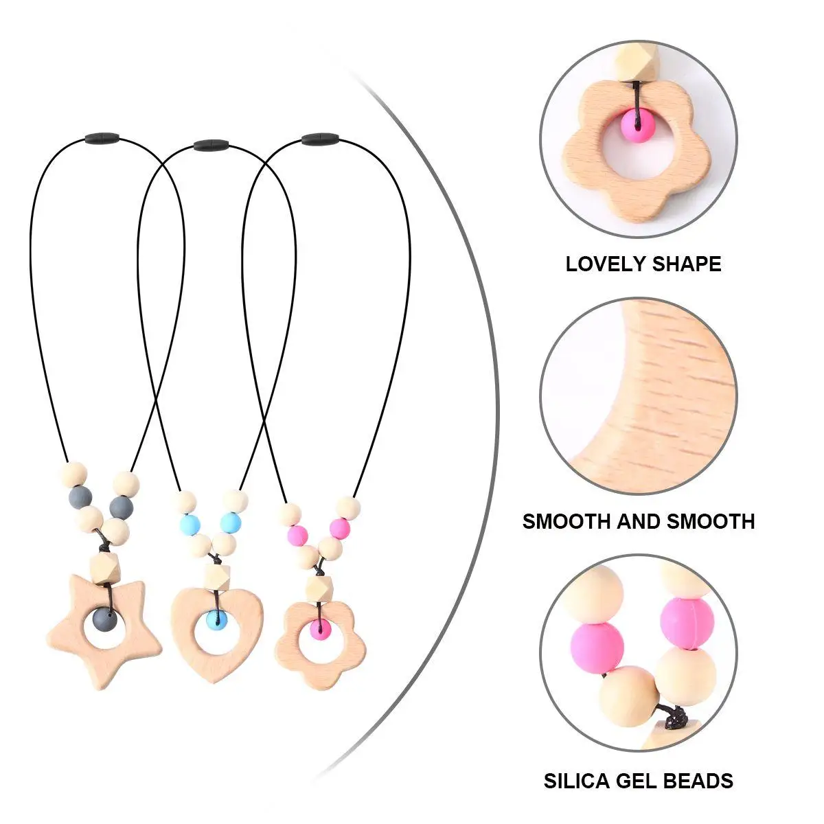 3 Pcs Necklace Teething Necklace Beads Baby Chew Toy Baby Molar Training Toy Infant Molar Training Pendant