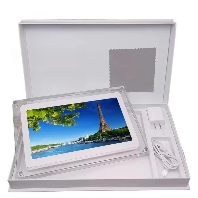 7 Inch Acrylic Digital Photo Frame, Built-in 1500mAh Battery, 8GB Storage, Auto Rotate Display