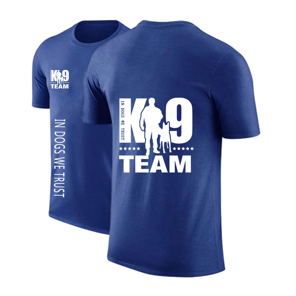 TRAINER K9 Team K9 Unit Malinois Men's Summer Cotton Short Sleeve Round Neck T-shirt Running Sports Leisure Quality Top