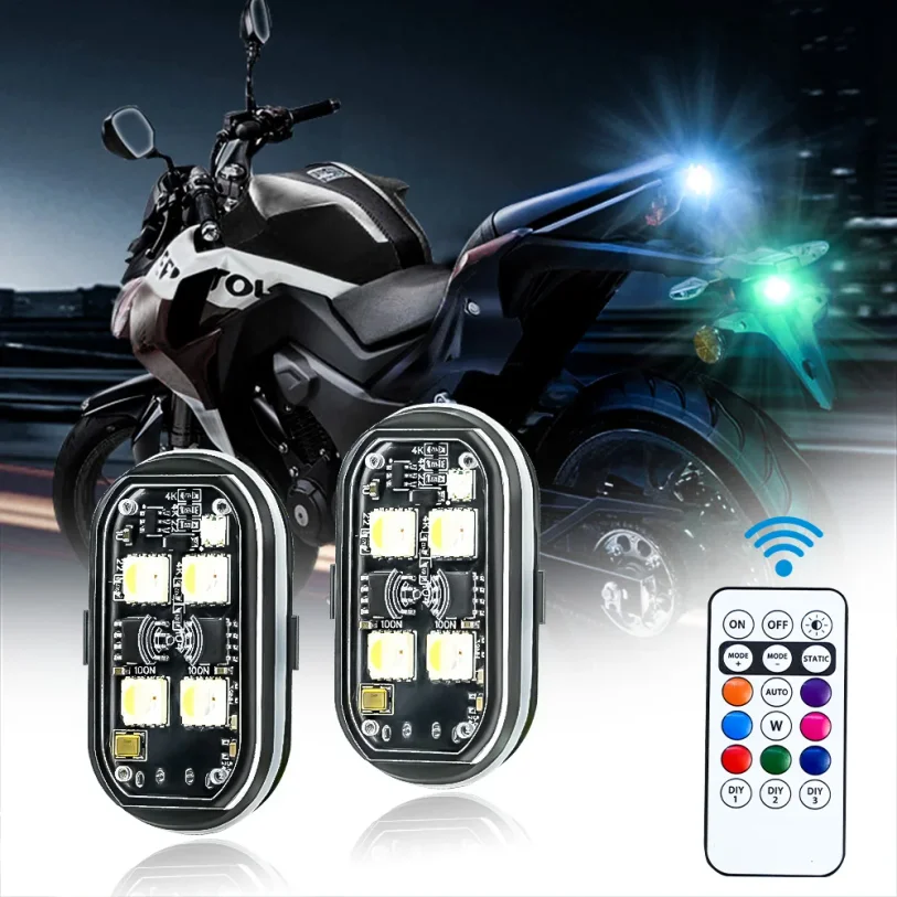 

Rechargeable Car LED Light Kit, RGB Color Changing LED Light with Remote Control, Decorative Atmosphere Lamp for Car Motorcycle