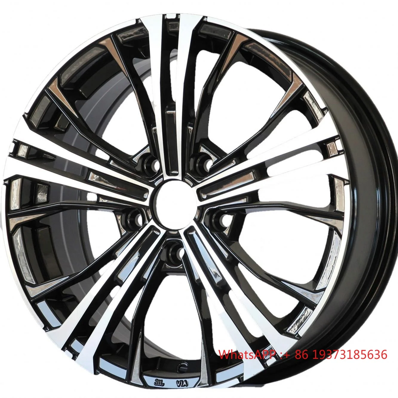 Flrocky [Black Machined Face] 16 Inch 4*98 4*100 5*100/105/108/110/112/114.3 Passenger Car Alloy Wheel Rims High Quality