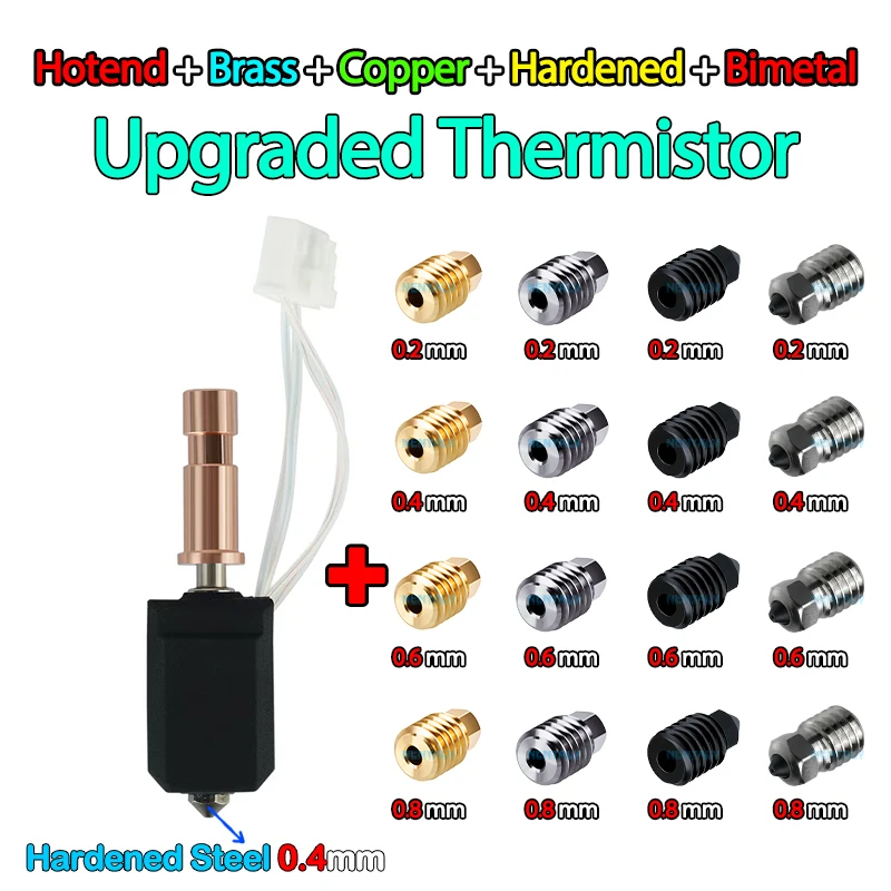 Für Anycubic Kobra S1 Hotend Keramik Neues Upgrade Hotend für Kobra S1 Combo Head S1C 3D-Drucker 24V 48W 200K Schnelle Erwärmung 300 ℃