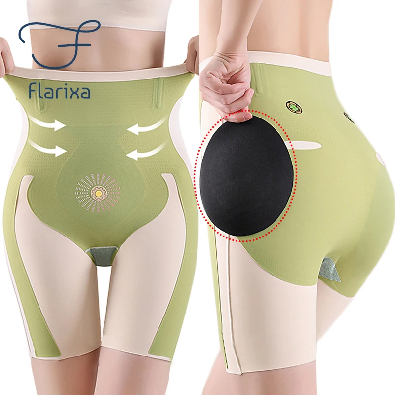 Flarixa Hip Pads Shapewear Fake Ass Push Up Panties for Buttocks High Waist Tummy Control Butt Lift Shorts Women Slimming Boxers