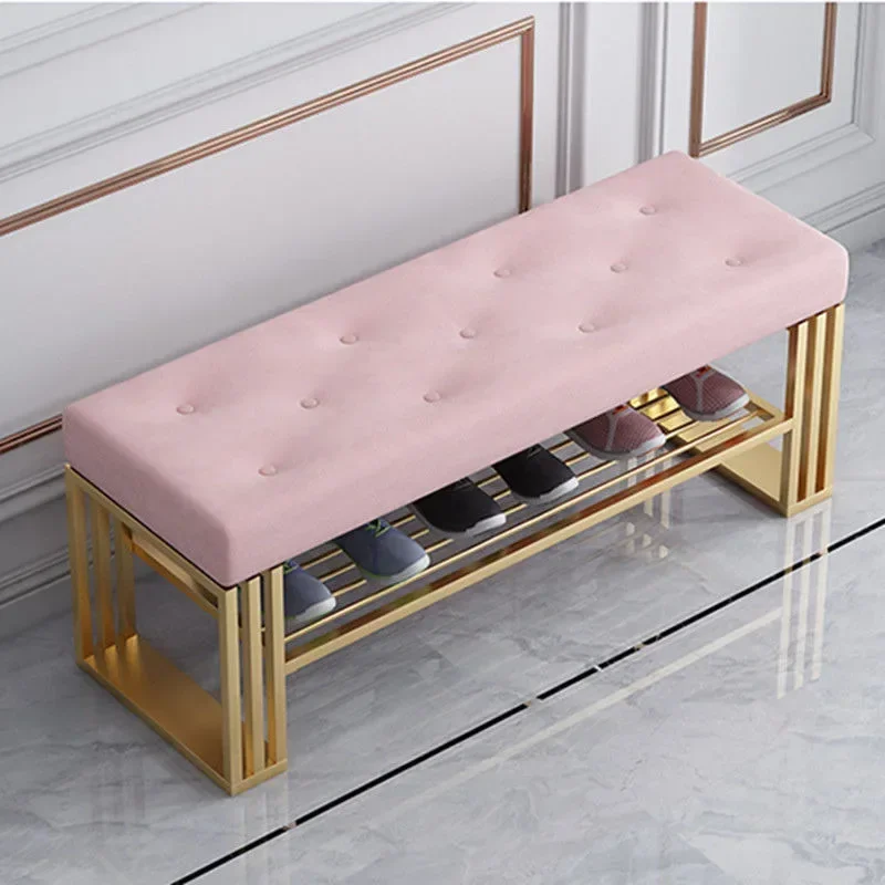 Narrow Shoe Cabinet, Entrance Changing Stool, Nordic Light Luxury Soft Bag, Home Shoe Wearing Seat, Space-Saving Organizer