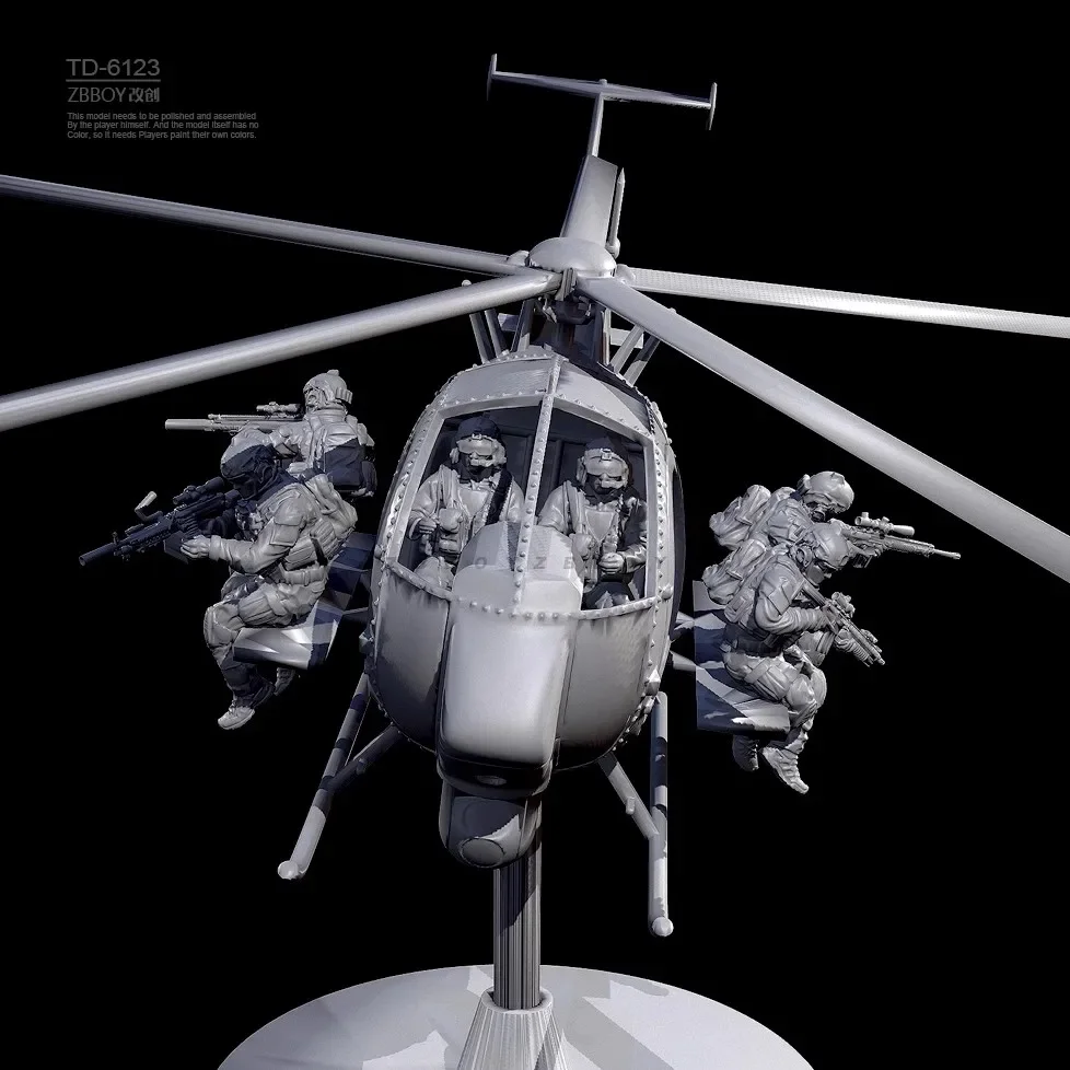 

25mm 38mm 50mm Resin Soldier model kits figureHelicopters and pilots（3D Printing ） TD-6123/3D full set