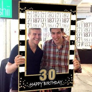 دعائم كشك صور عيد ميلاد ، زينة حفلة الذكرى السنوية الأولى ، دعائم كشك صور الكبار 1/16/21/25/30/40/50/60 أعلى 6 مبيعات 40 × 40 إطار صور - رقم 3