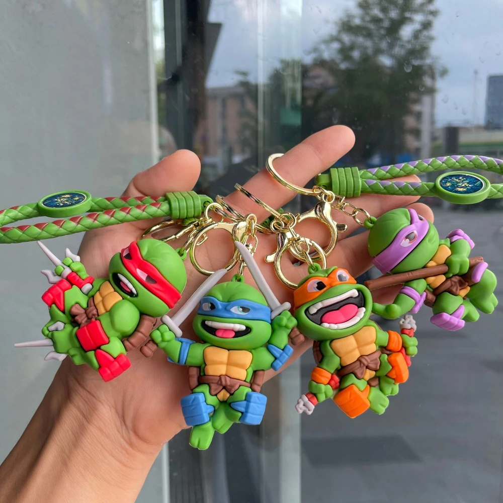 Ninja Schildkröte Figur Schlüssel bund Teenager Mutant Ninja Schildkröten Raphael Donatello Puppe Schlüssel ring Auto Schlüssel Tasche Ornament Weihnachts geschenk