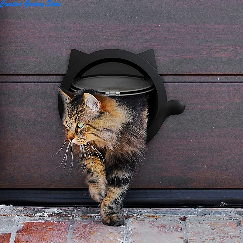 Interior Door with 4 Way Locking Cat Flap, Exterior Doors, Wall, Hidden Cat  Box, Pet Lockable Safe Flap