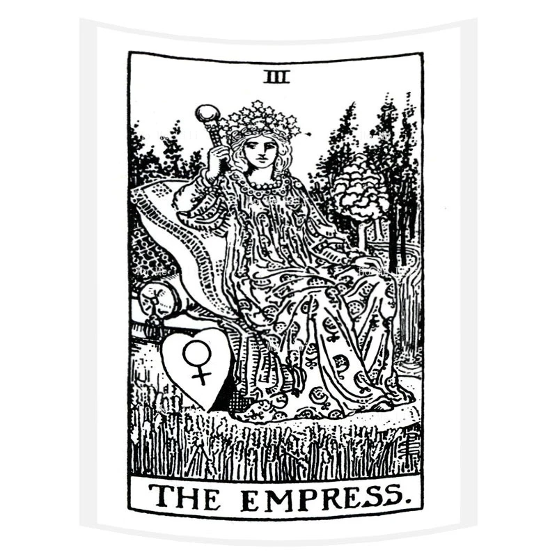 Гобелен The Rider Waite Empress Moon богиня Hecate Wiccan для спальни, гостиной, спальни, спальни, украшение для дома