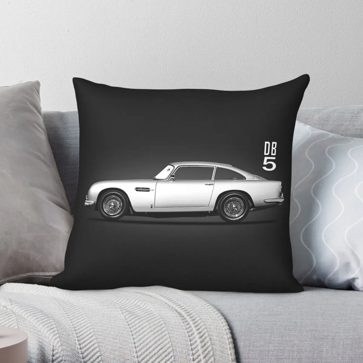The 1964 Db5 Square Pillowcase Polyester Linen Velvet Creative Zip Decor Throw Pillow Case Sofa Seater Cushion Cover 45x45
