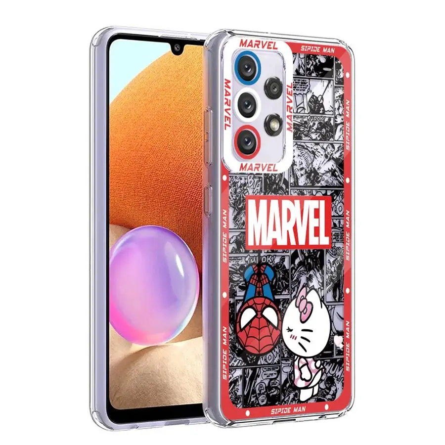 phone Case for Galaxy A31 A50 A50s A51 4G A71 4G A21s A12 A52s 5G A22 A32 A52 A72 4G 5G Marvel Spidermans Hello Kitty