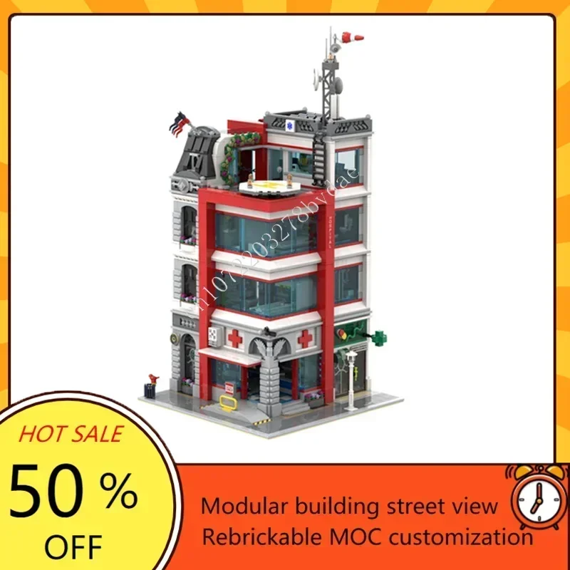 Hôpital MOC modèle StreetView Architecture créative Kit de bricolage éducation technique assemblage Puzzle jouet d'anniversaire cadeau de noël