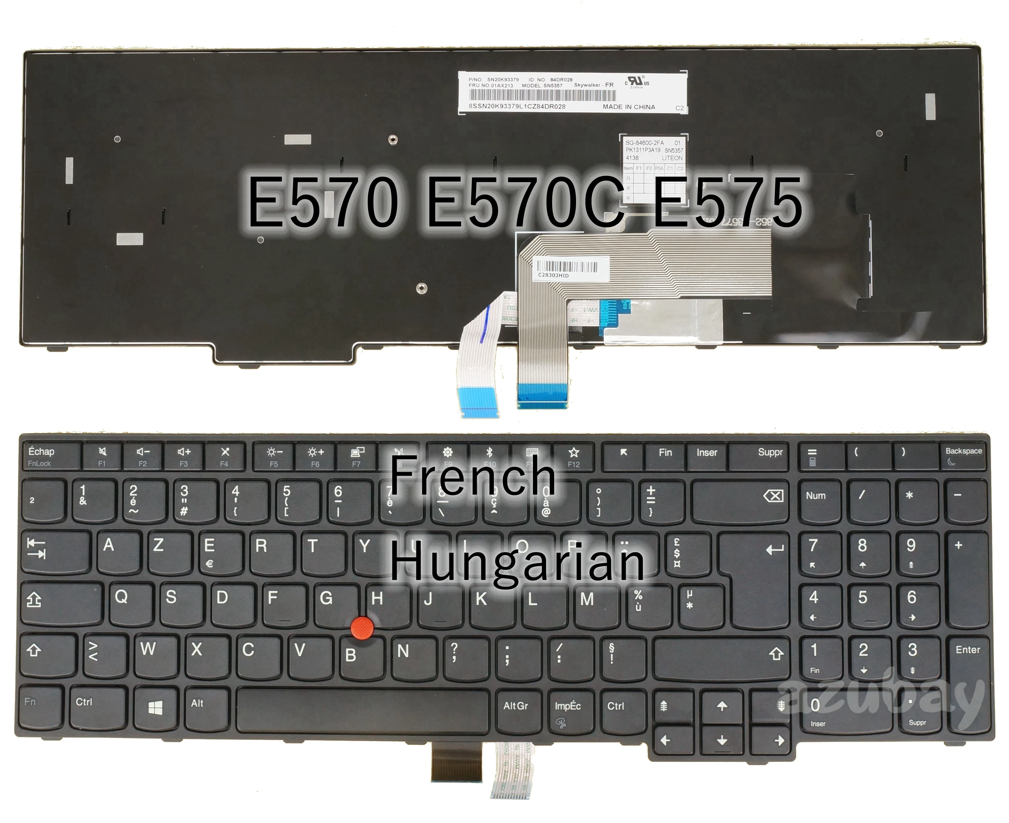 French AZERTY Hungarian HU QWERTZ Keyboard for Lenovo Thinkpad E570 E570C E575 01AX211 01AX171 01AX131 01AX215 01AX135 01AX175