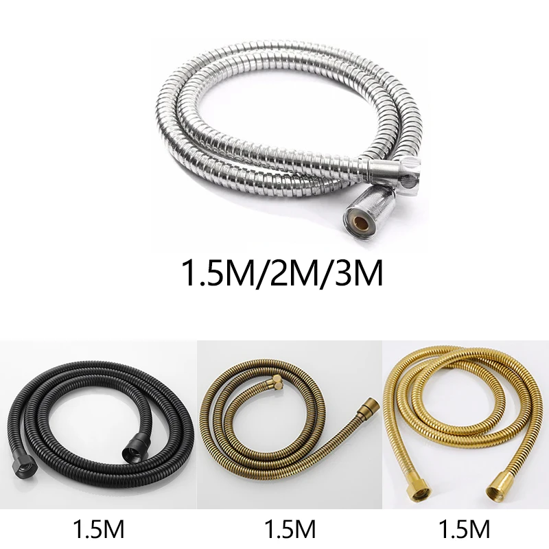 

Flexible Stainless Steel Shower Hose 1.5/2/3 Meters Handheld Shower Pipe Durable Brass Bathroom Accessories Plumbing Hose