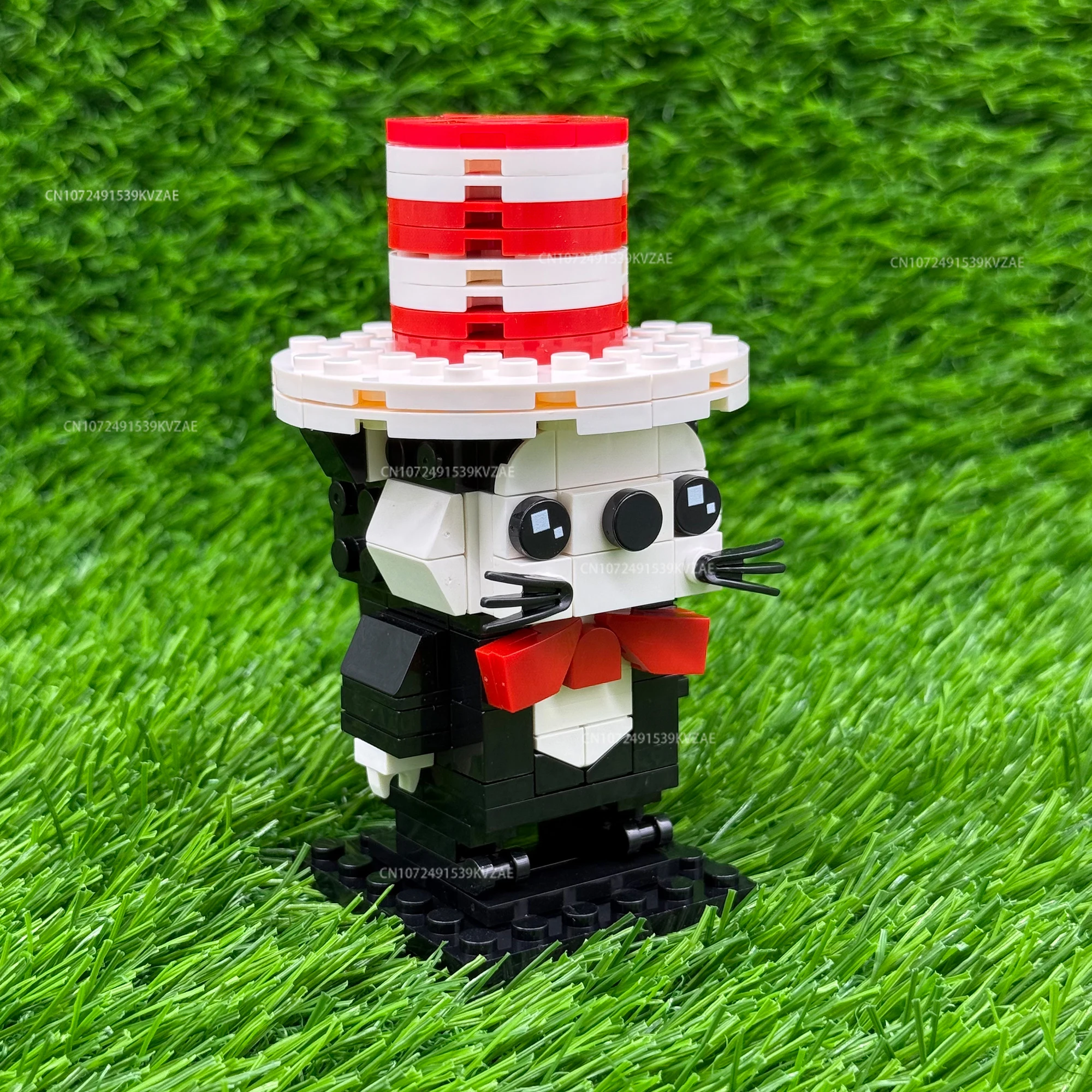 MOC films classiques chat dans chapeau bloc de construction chat magique briques figurine d'action mignon dessin animé Gentleman chats brique cadeau de noël