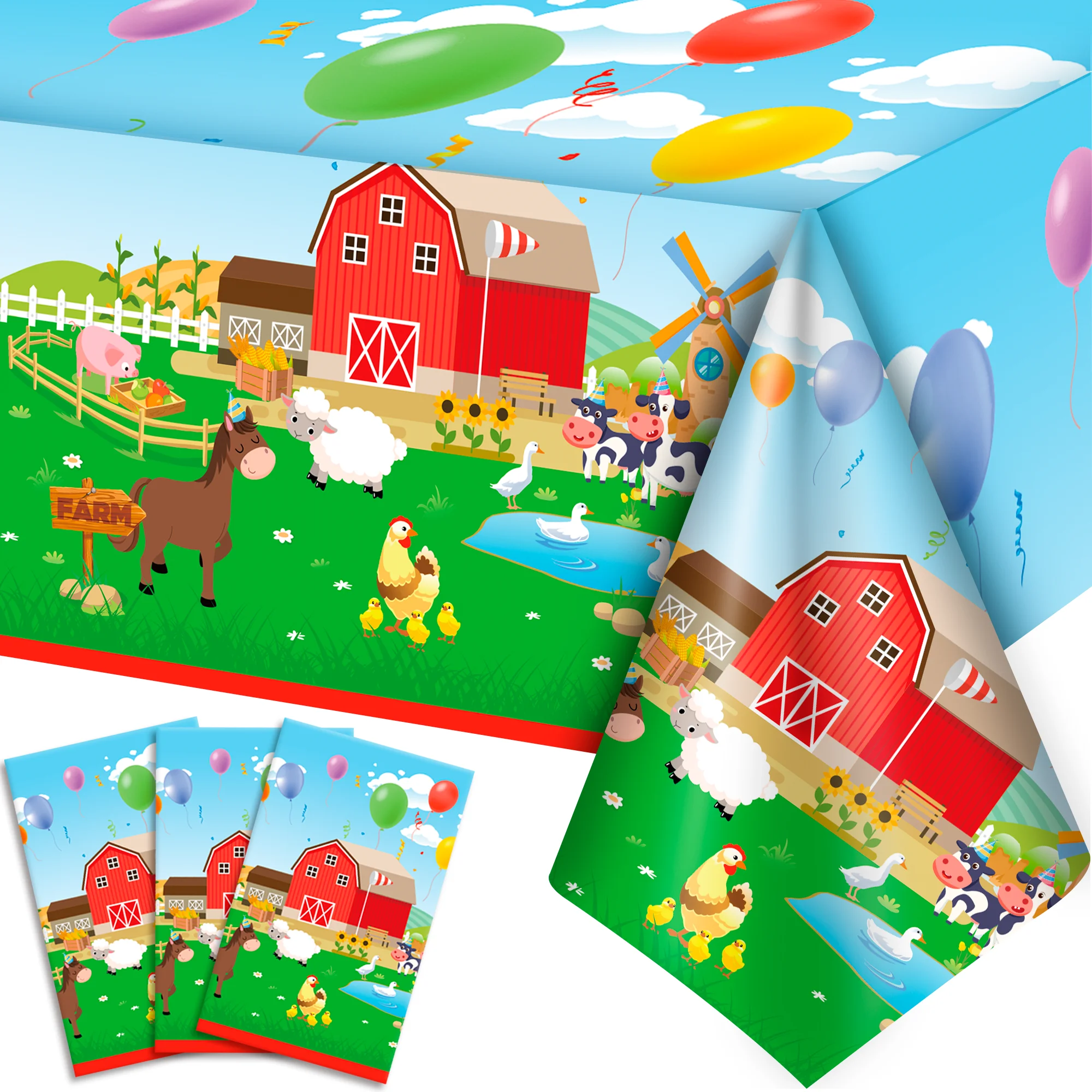 Table Cloth Disposable - Set di 3 Tovaglie con Animali
