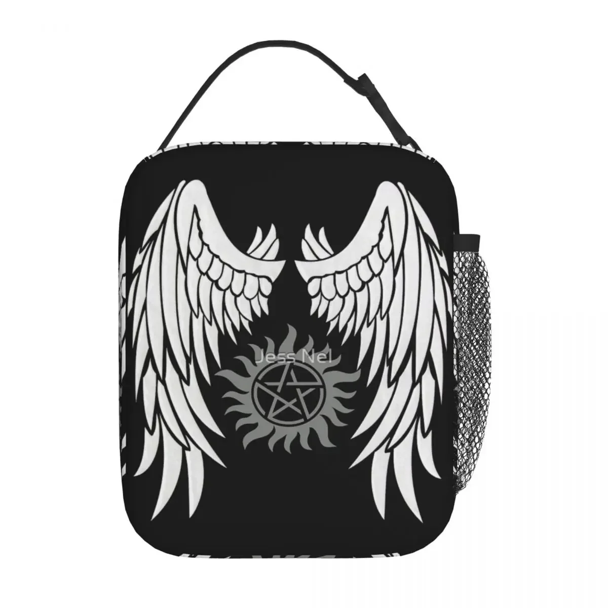 Supernatural Wings And Logo Insulated Lunch Bag Modern Portable Office Customizable