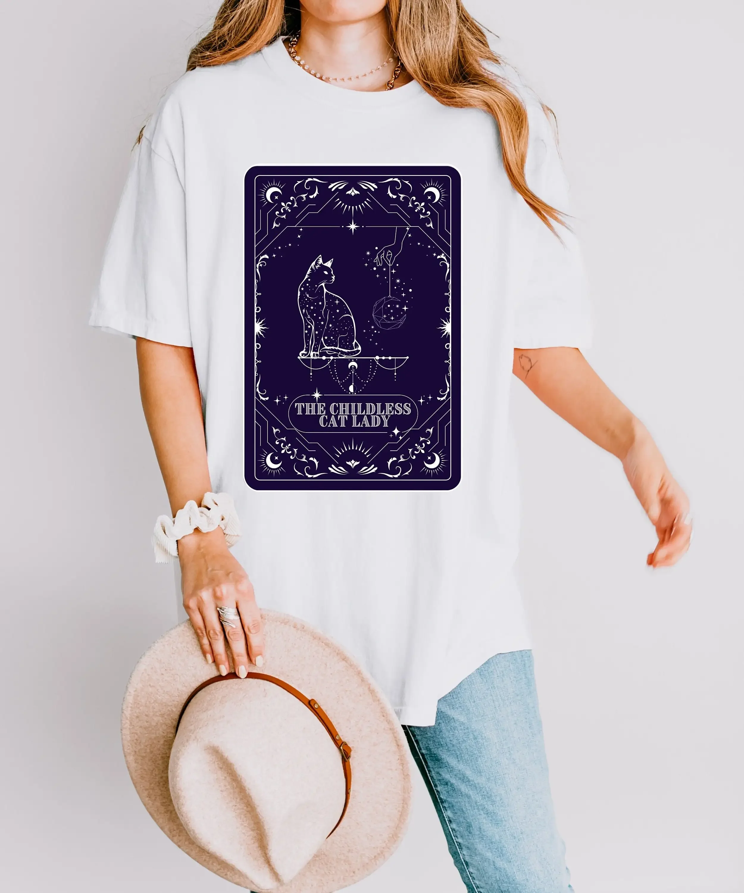 The Childless Cat Lady Tarot Card 2024 Kamala Harris President 47 Election Political Democrat Liberal T Shirt Strong