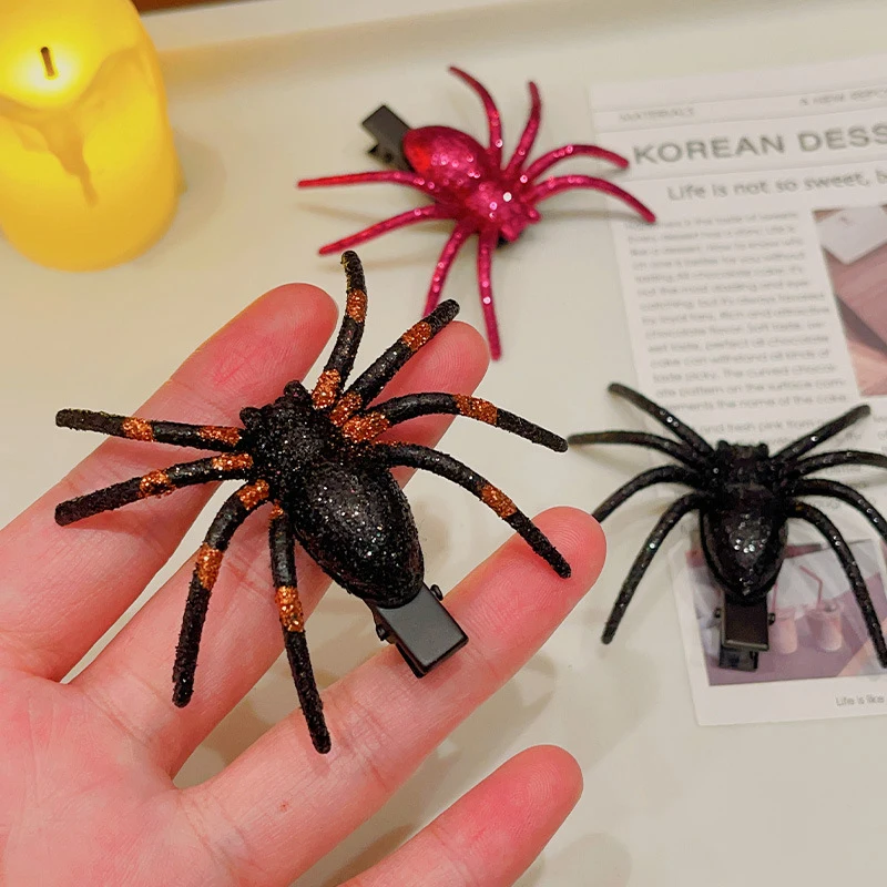 

1PC Ghost Cosplay Supply Black Spider Hairpin For Home Halloween Party Girl Hair Clip Barrettes Hair Accessories Party Supplies