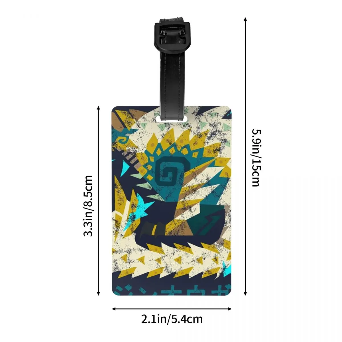 Monster Hunter World Iceborne Zinogre Kanji علامات الأمتعة حقيبة أمتعة محمولة الصعود علامة التسمية حامل معرف اسم العنوان #4