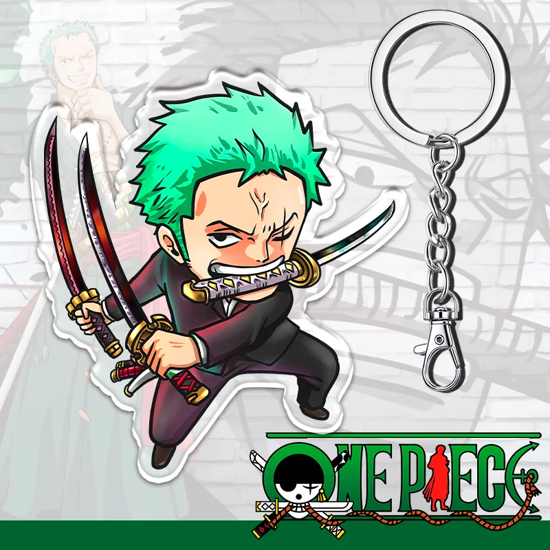12 см ONE PIECE брелок для рюкзака акриловый Луффи Ророноа Зоро Тони Чоппер двусторонний узор брелок студенческий праздничный подарок