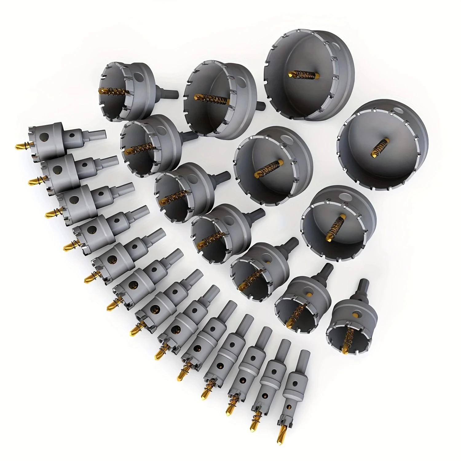 

Premium Tungsten Carbide Tipped Hole Saw Drill Bit Set with 2 Titanium-Plated Pilot Bits - Heavy Duty Cutter