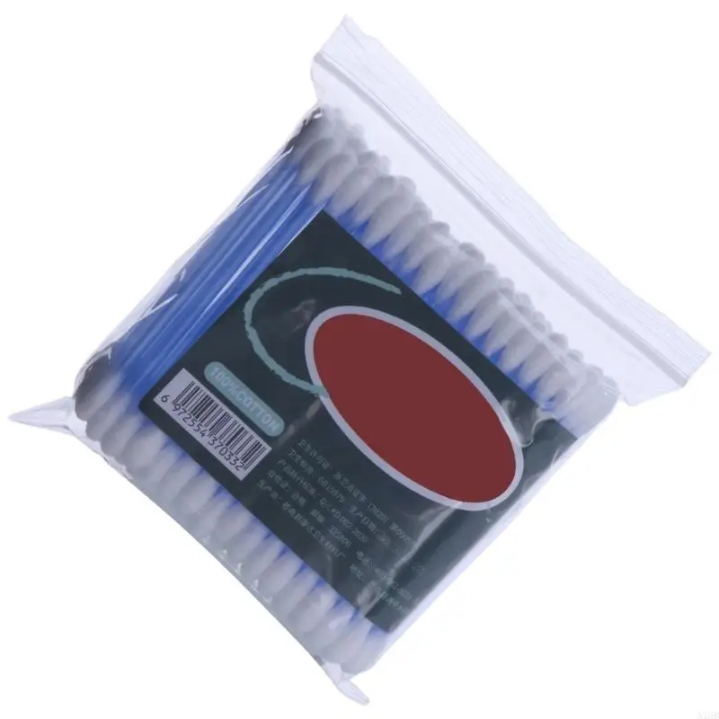 

100 ПК одноразовых валбковых мазонов Q-Tip Swabs Swabs Пластиковая ручка крепкая
